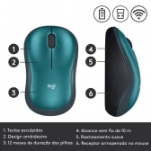 Mouse sem Fio USB Logitech M185 - Azul