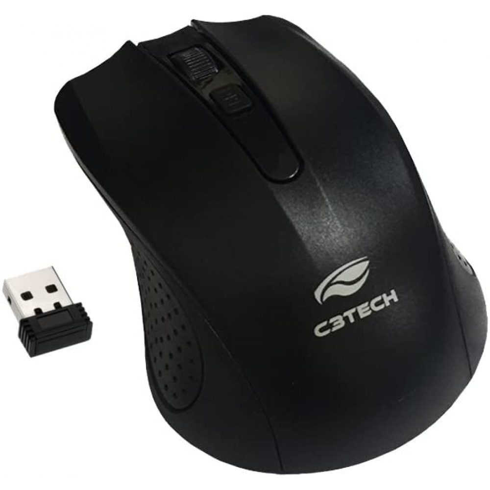 Mouse sem Fio USB C3 Tech M-W20 - Preto