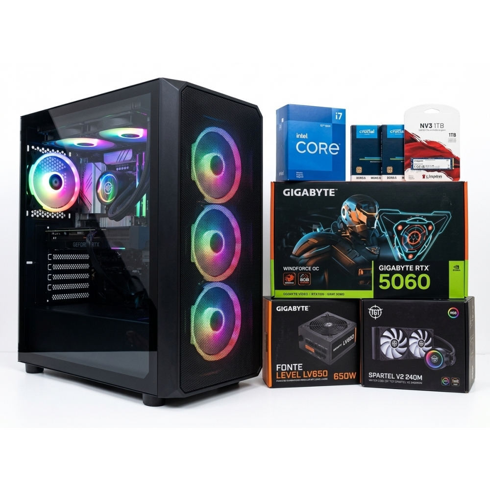 PC Desktop Charm Intel i7-12700F 32GB DDR5 1TB SSD NVMe RTX5060 8GB