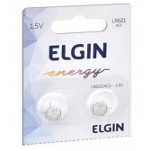 Bateria Alcalina ELGIN 1,5V LR621 com 2UN - Moeda Mini