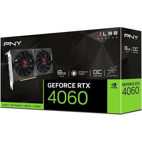 Placa de Vídeo RTX4060 8GB GDDR6 128Bits PNY OC VERTO XLR8