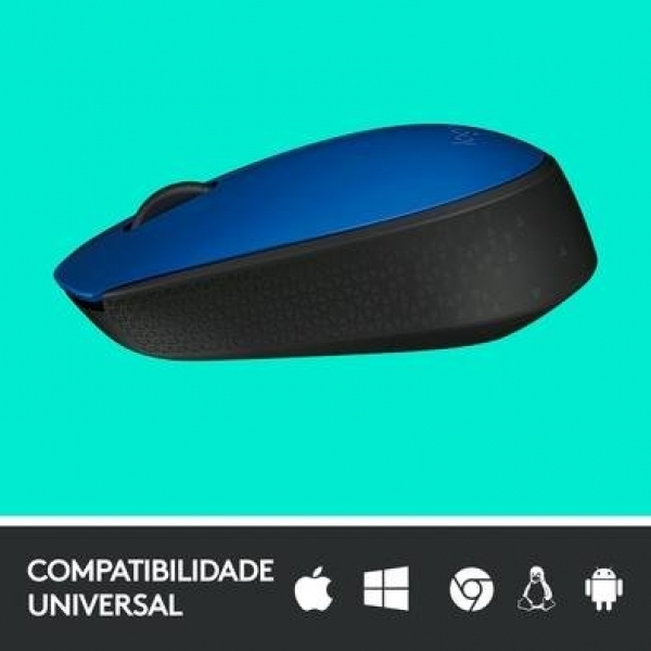 Mouse sem Fio USB Logitech M170 - Azul