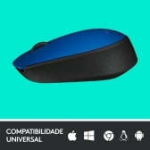 Mouse sem Fio USB Logitech M170 - Azul