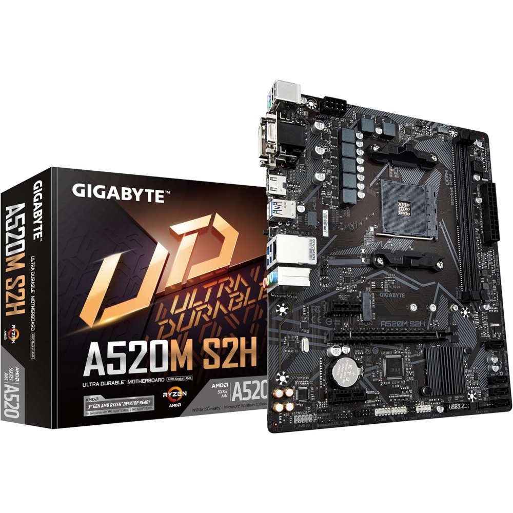 Placa Mae Gigabyte A520M S2H Ultra Durable AMD AM4 DDR4
