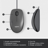 Mouse USB Logitech M100 -Preto