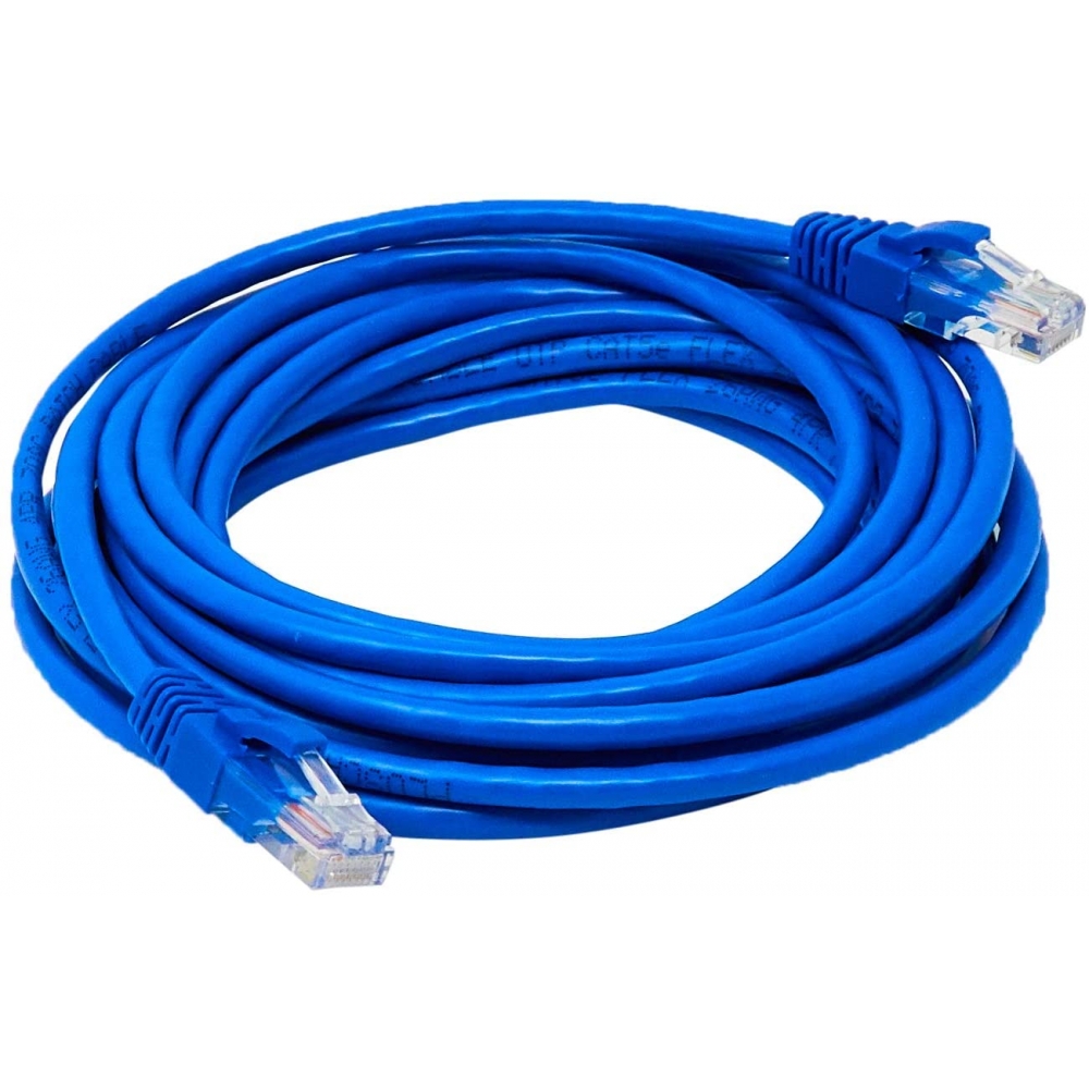 Cabo Rede Patch Cord CAT5E 5m Pluscable PC-ETHU50BL Azul