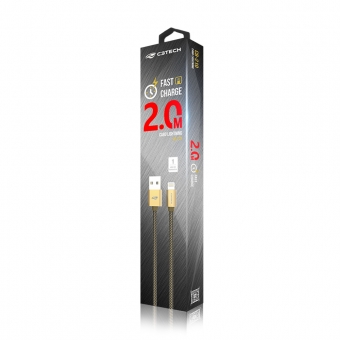 Cabo Celular USB Lightning USB 2,0M C3 Tech CB-210 - Dourado
