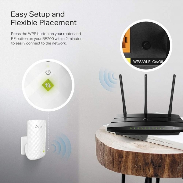Repetidor de Sinal  TP-Link RE200 AC750 Wireless Dual Band