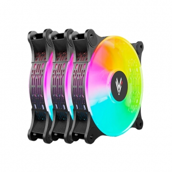 Kit Cooler Fan com 3un 120mm Hi Level ARGB com Controladora