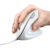 Mouse Ergonomico Vertical Trust com Fio USB T25133 - 1600DPI - Branco
