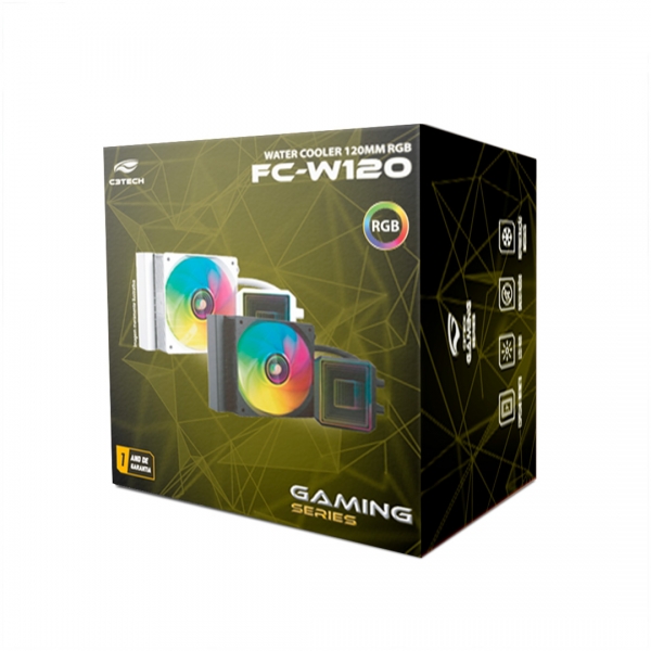 Water Cooler para CPU C3 Tech RGB 120mm FC-W120 BKV2 Preto