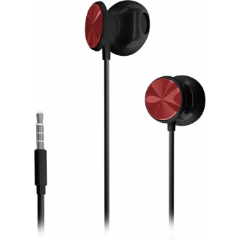 Fone de Ouvido Intra Auricular HP DHH-1112 Preto e Vermelho