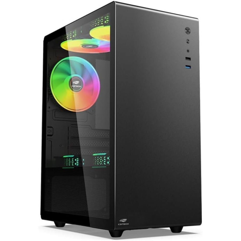 Gabinete Gamer ATX sem Fonte C/ 3 Coolers USB 3.0 C3 Tech MT-G200BK