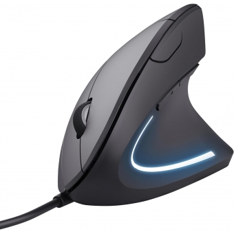 Mouse Ergonomico Vertical Trust com Fio USB T22885 - 1600DPI - Preto