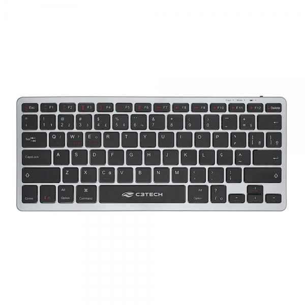 Teclado sem fio Bluetooth C3 Tech K-BT50BK Preto