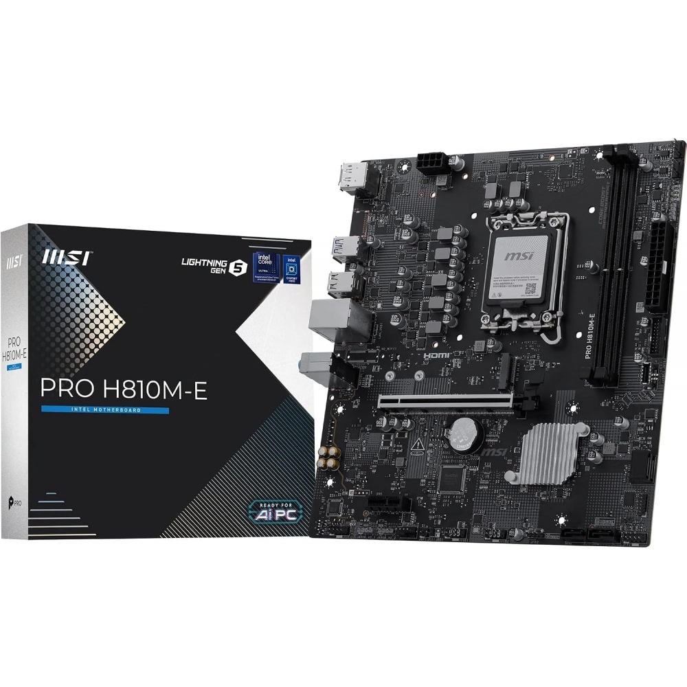 Placa Mae MSI PRO Series H810M-E DDR5 Intel LGA 1851 