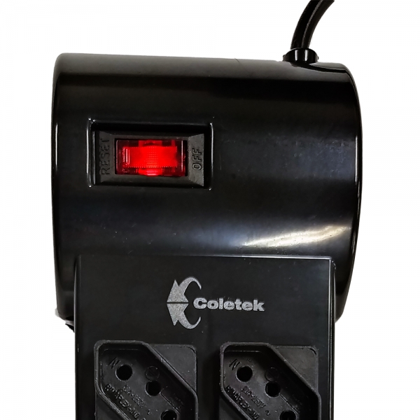 Filtro de Linha com 8 Tomadas Coletek FL-82BK