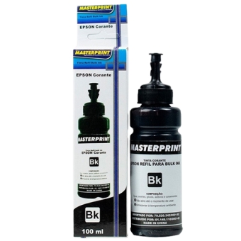 Garrafa de Tinta Epson 664 Corante  100ml Preta Masterprint