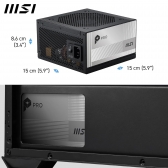 Fonte de alimentação 850W 80 Plus Platinum MSI Pro A850PL Modular