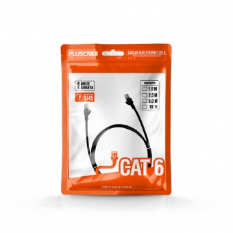 Cabo Rede Patch Cord CAT6 10m Pluscable PC-ETHU100BK Preto