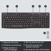 Kit Teclado e Mouse sem Fio Logitech MK295
