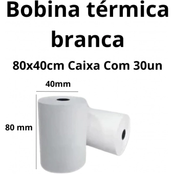 Bobina Termica 80X40 Branca Caixa c/ 30un