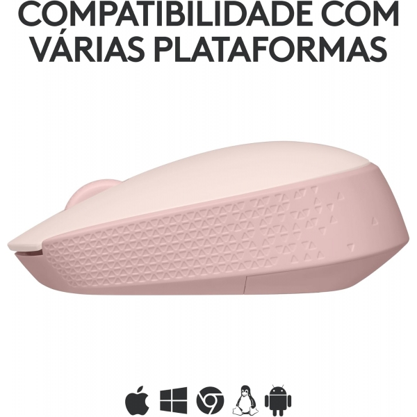 Mouse sem Fio USB Logitech M170 - Rosa