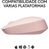 Mouse sem Fio USB Logitech M170 - Rosa