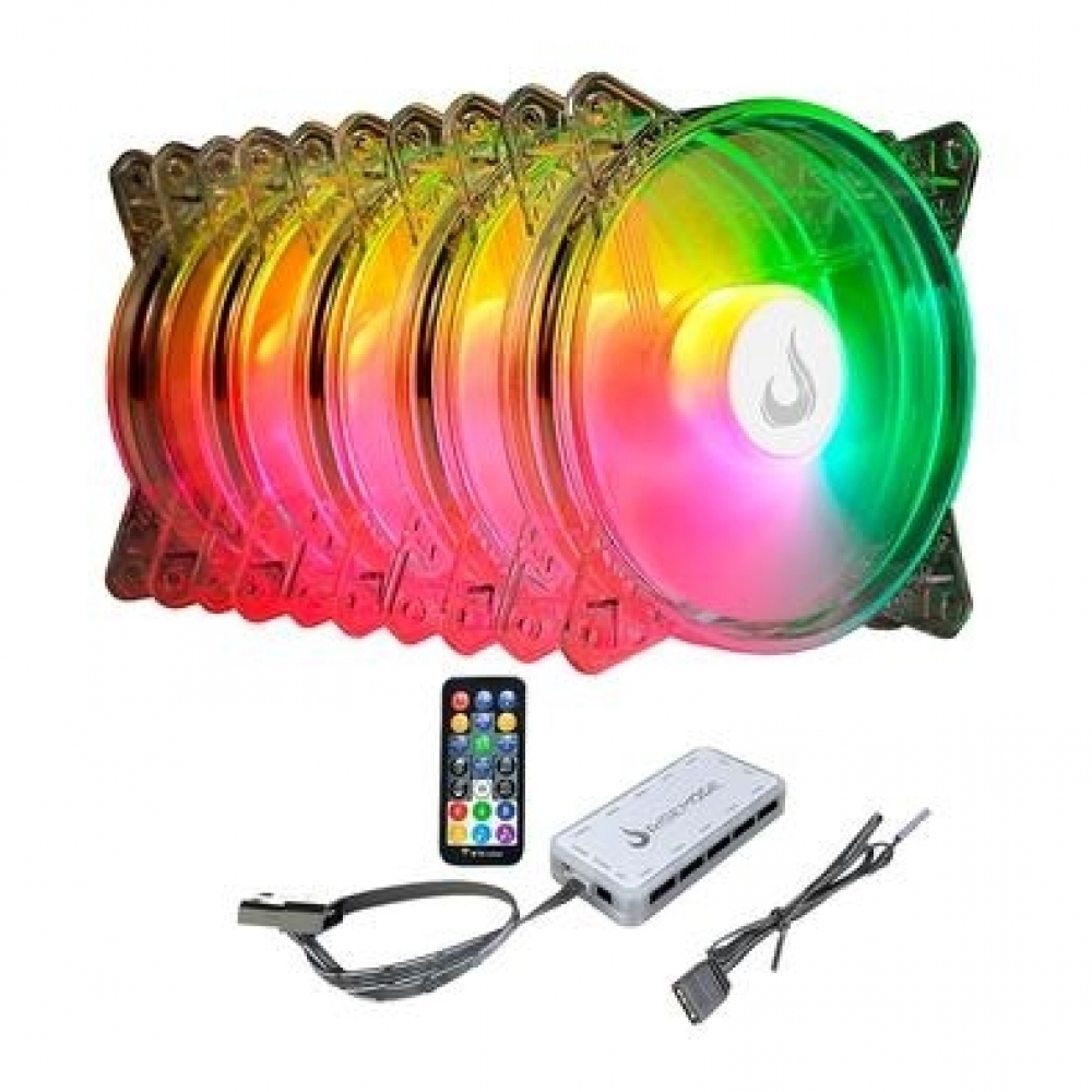 Kit Cooler Fan com 5un 120mm Rise Mode RM-CS-02-ARGB