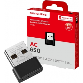 Adaptador USB Wireless AC650 Mercusys Ma20n Nano