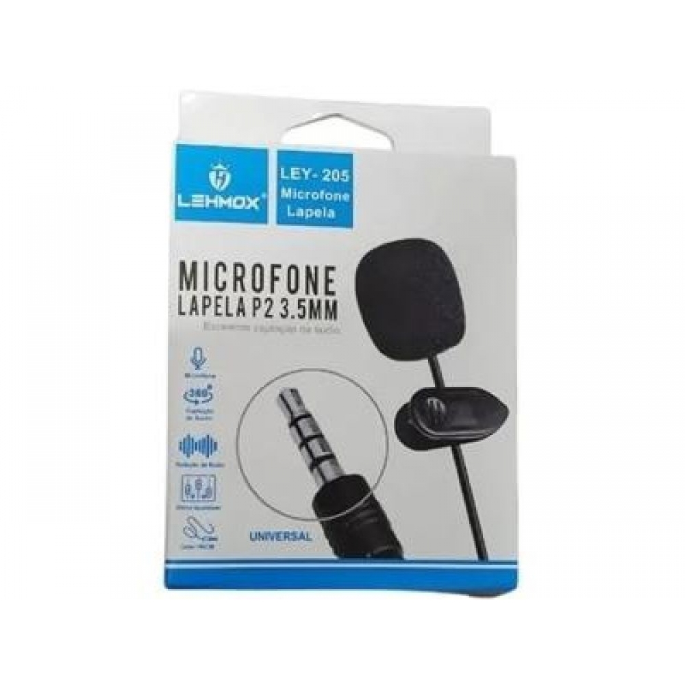 Microfone de Lapela P1 Lehmox Ley-205*