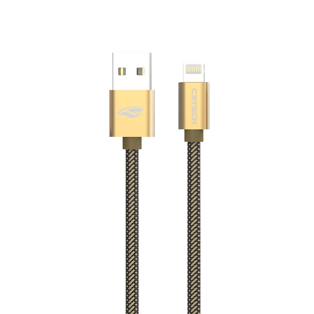 Cabo Celular USB Lightning USB 2,0M C3 Tech CB-210 - Dourado