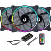 Kit Cooler Fan com 3un 120mm Rise Mode Laser RM-AU-05-ARGB 5v