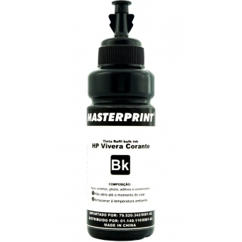 Garrafa de Tinta HP Vivera  100ml Preta Masterprint