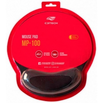 Mouse Pad com Apoio Gel C3 Tech MP-100