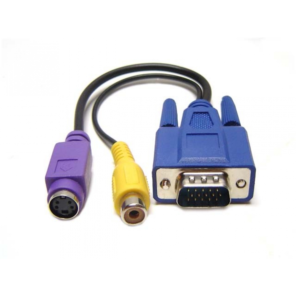 Adaptador VGA M X Rca F + S-Video F