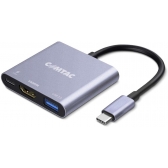Adaptador USB C para HDMI 1.4 USB 3.0 e USB C 3.2 100w Comtac