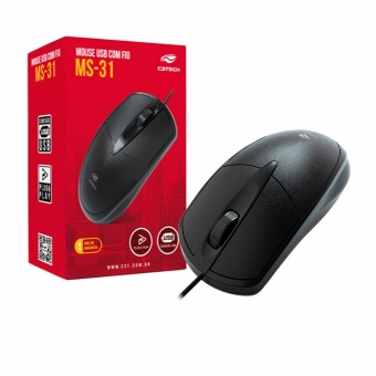 Mouse USB C3 Tech MS-31BK Preto