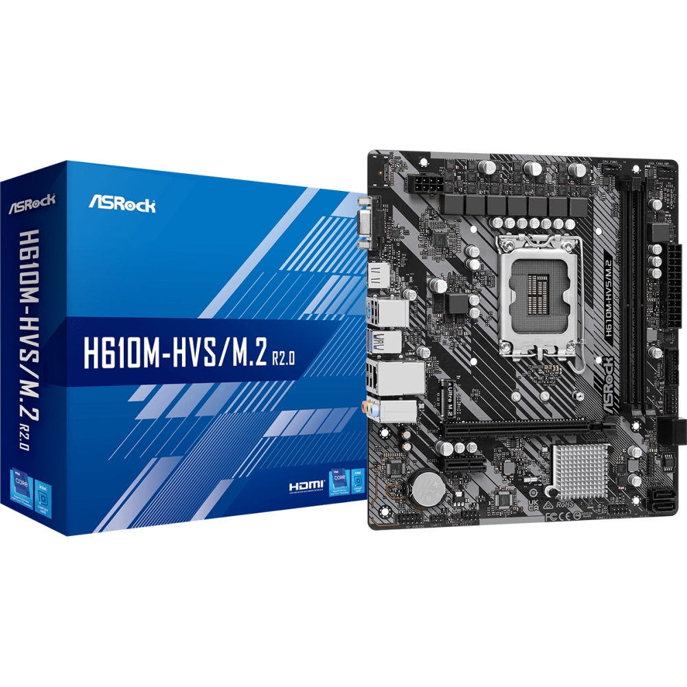 Placa Mae ASRock H610M-HVS M.2 R2.0 DDR4 LGA 1700