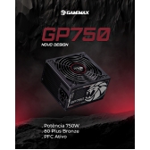Fonte de alimentação ATX 750W 80 Plus Bronze Gamemax GP750 PFC Ativo com Cabo