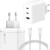 Carregador Celular Tipo C 65W  HRebos CRG-504i Branco