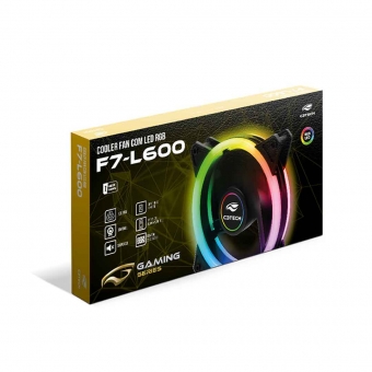Kit Cooler Fan com 2un 120mm C3 Tech LED F7-L600RGB e controle