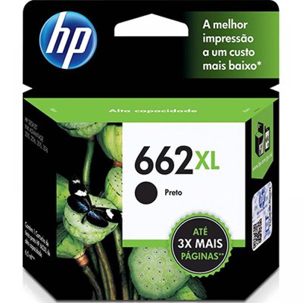 Cartucho HP 662 XL preto 6,5ml CZ105AB Original