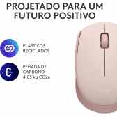 Mouse sem Fio USB Logitech M170 - Rosa