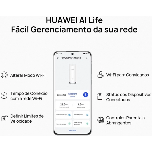 Roteador Wireless AX3000 Huawei Mesh 3 Mimo HarmonyOS 2-Pack