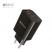 Carregador Tomada USB C | USB  Celular HRebos CRG-154C1 com Cabo Lightning