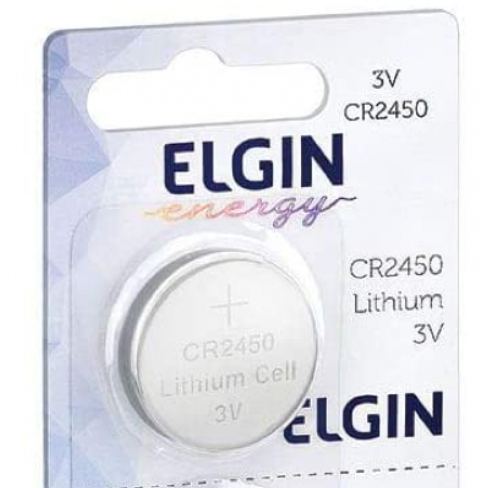 Bateria Lithium  ELGIN CR2450 3V - Moeda