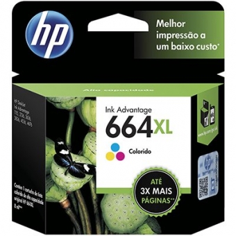 Cartucho HP 664 XL colorido 8ml F6V30Ab Original