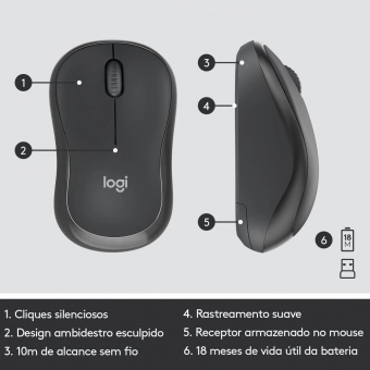 Kit Teclado e Mouse sem Fio Logitech MK295