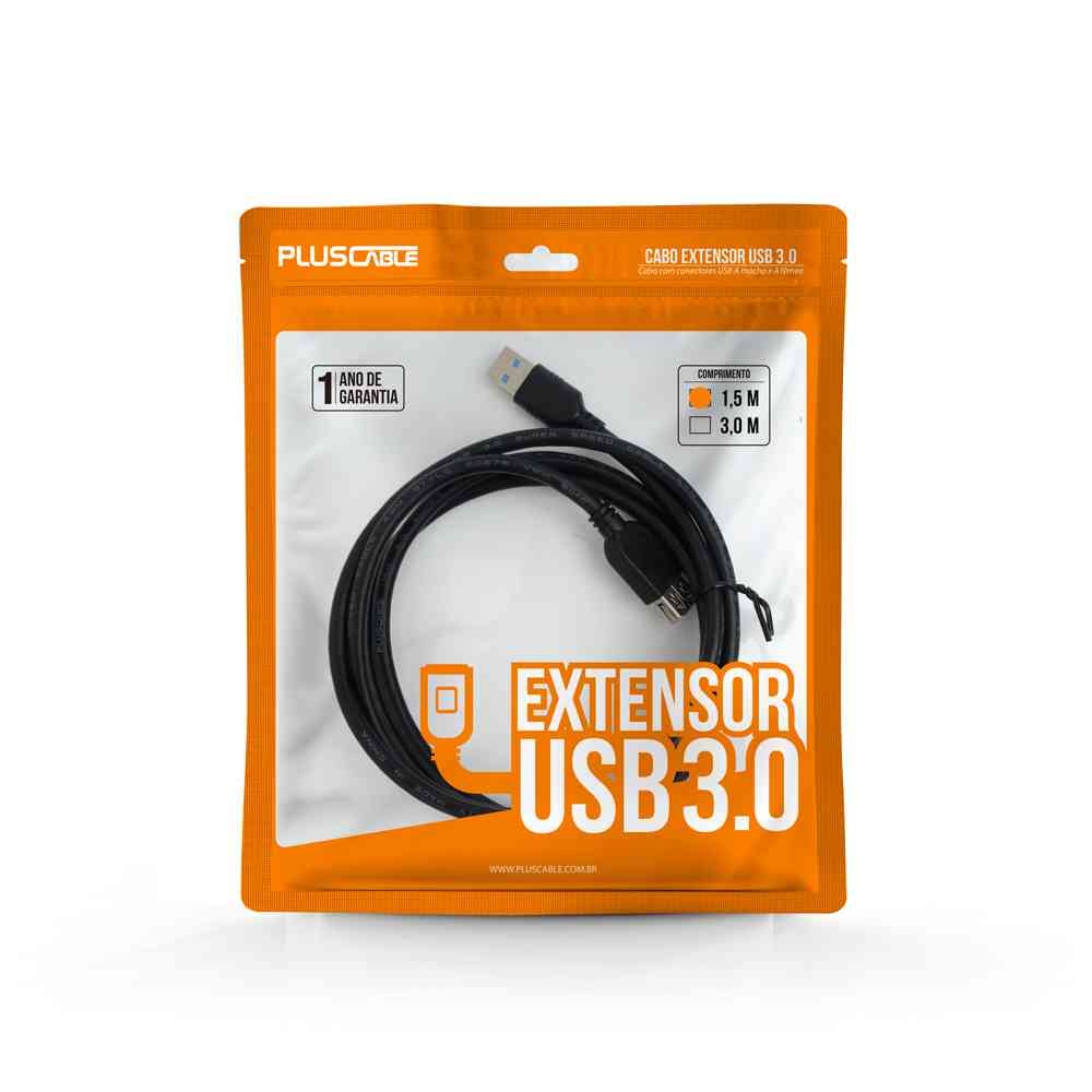 Cabo USB 3.0 para Impressora AM X BM 1,5m Pluscable USBBM3015